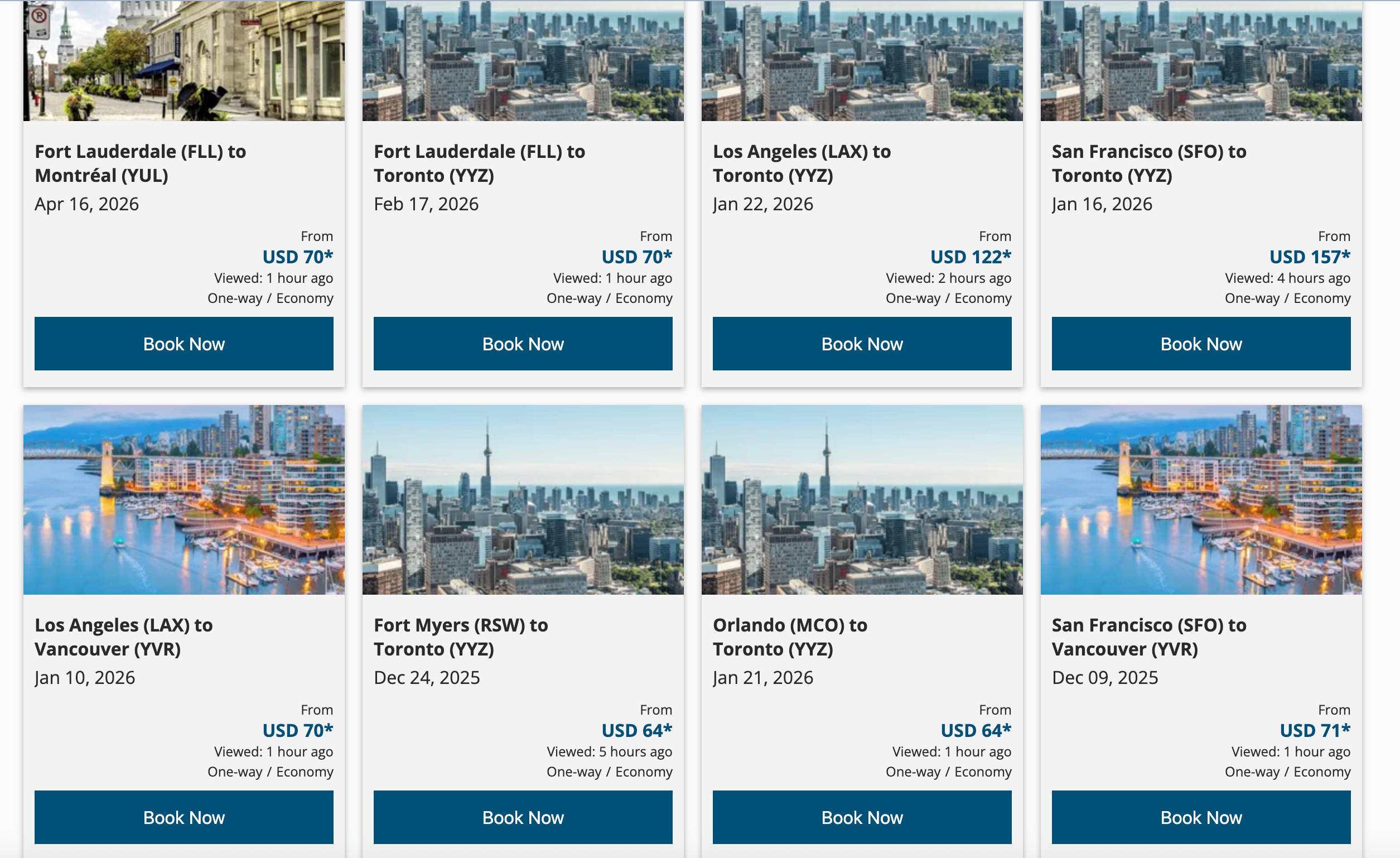 Air Canada Black Friday sale page. 